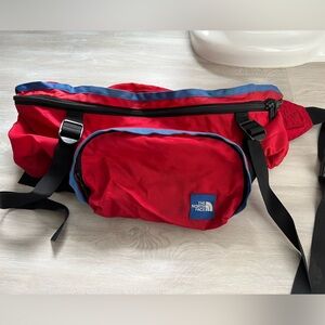 Vintage Rare The North Face Lumbar Waist Pack Fanny Day Hiking Camping Large Red